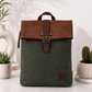 Backpack in Vintage Leather Look - Green - Brown