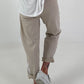 Trousers with zipper details - beige