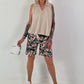 Ballon Blusen Top mit V-Neck - beige