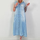 Hooded denim dress - light blue