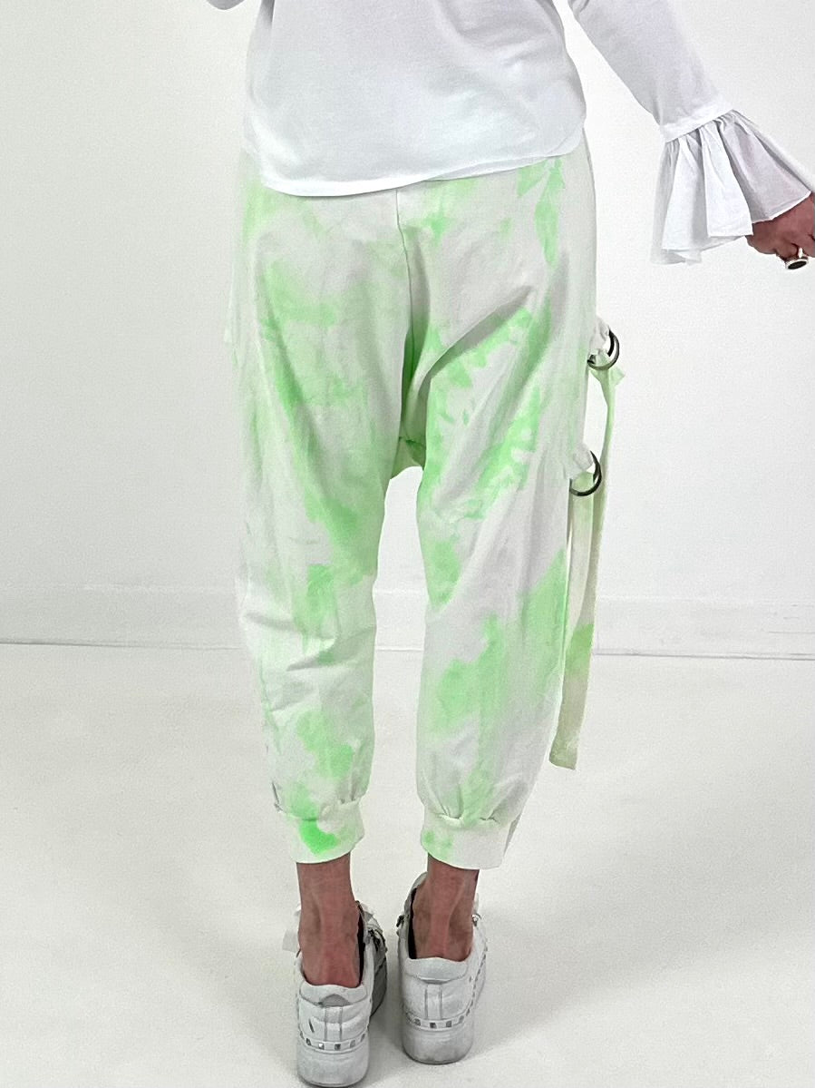 Batik-Baggy Amour - weiss-neongrün