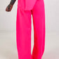 Sweatpants with large side pockets - neon pink