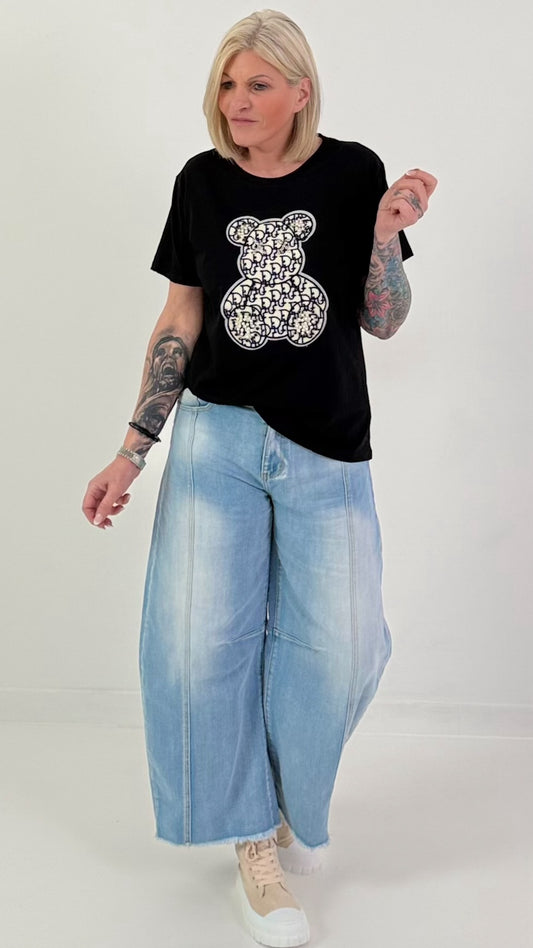 Teddy T-shirt - zwart