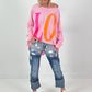 Oversized shirt model "Love Pop" - pink