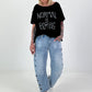 Oversized Shirt Normal is Boring - black