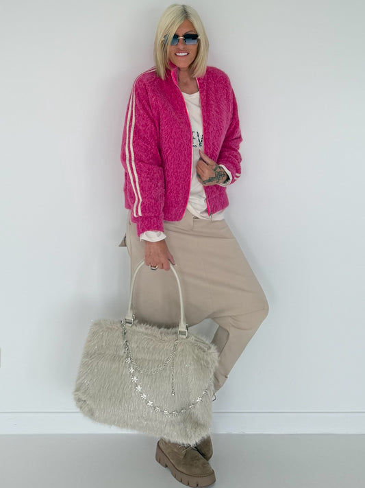 Jacke mit Streifen-Details - pink ( lieferbar ab ca. 01.09.26)