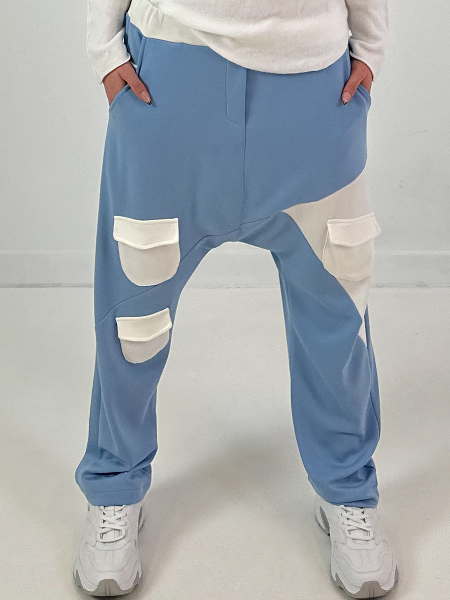Baggy trousers, model "Pocket Style" - blue