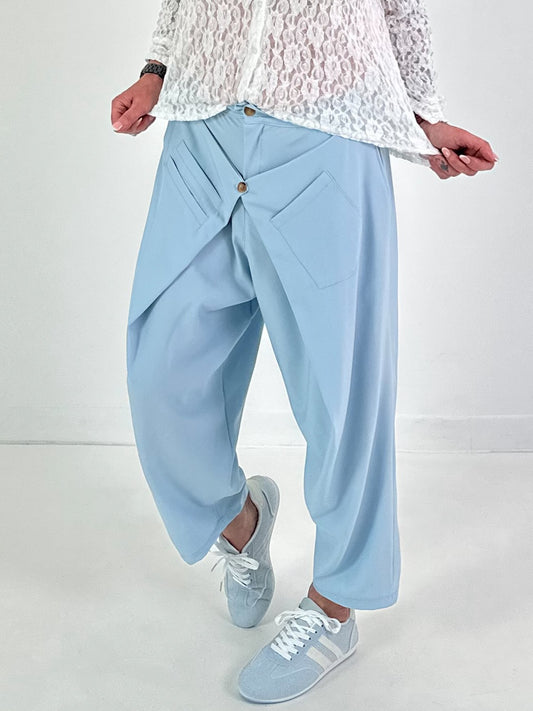 Hose mit Überwurf - hellblau