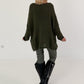 Soft Oversized Chunky Knit Sweater - Olive
