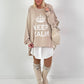 Oversized shirt model "KEEP CALM" - beige