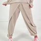 Casual trousers with a wrap-around design - beige