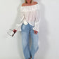 Bottle jeans with a horizontal seam - denim