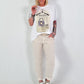 T-Shirt Glitzer-Bag - weiss-beige