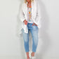 Oversized frilled shirt blouse - white