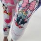 Hose mit Print-Mix und Comicmotiven - weiss-pink-mehrfarbig