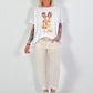 T-Shirt Fashion Girls - weiss-gelb