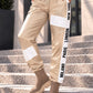 Hose im Materialmix City Statement - beige