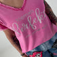 T-shirt with statement print - pink