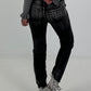 Jeans mit aufwendigen Details - used-black