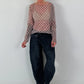 Mesh Shirt mit Punkten - taupe