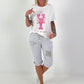 Sweatshirt with Lobster Print - white