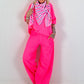 Sweatpants with large side pockets - neon pink