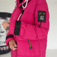 Daunenmantel mit Kapuze - pink