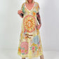 Knitted dress with lurex and sun print - multicoloured