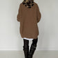 Ribbed knit sweater - caramel