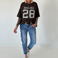 Sweater mit Vintage-Print - mokka