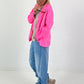 Linen Blazer - neon pink