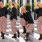 Sweater with trumpet sleeves - used-black