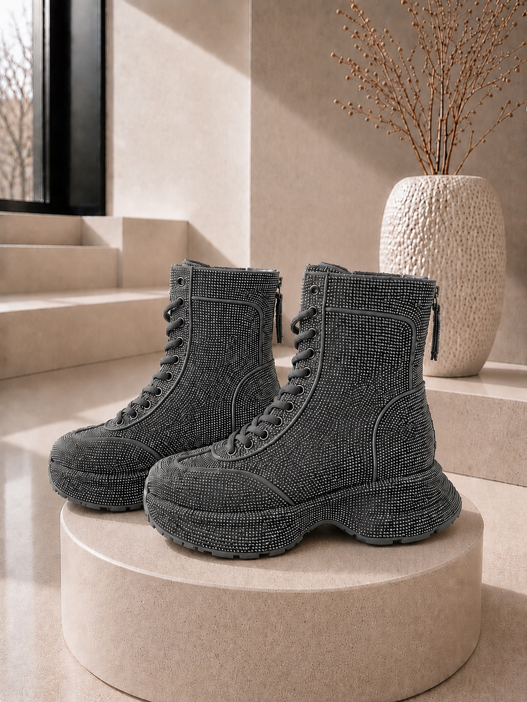 Bootie sparkle allover - grey