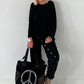 Soft Oversized Basic Pullover - Black