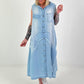 Hooded denim dress - light blue