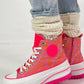 High sneaker model "Cat Boost" - leo-neon pink