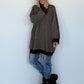 Oversized Long-Strickjacke mit Streifen - dark-chocolate-mokka