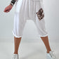 Short linen baggy dress with overlay and sequin details - khaki