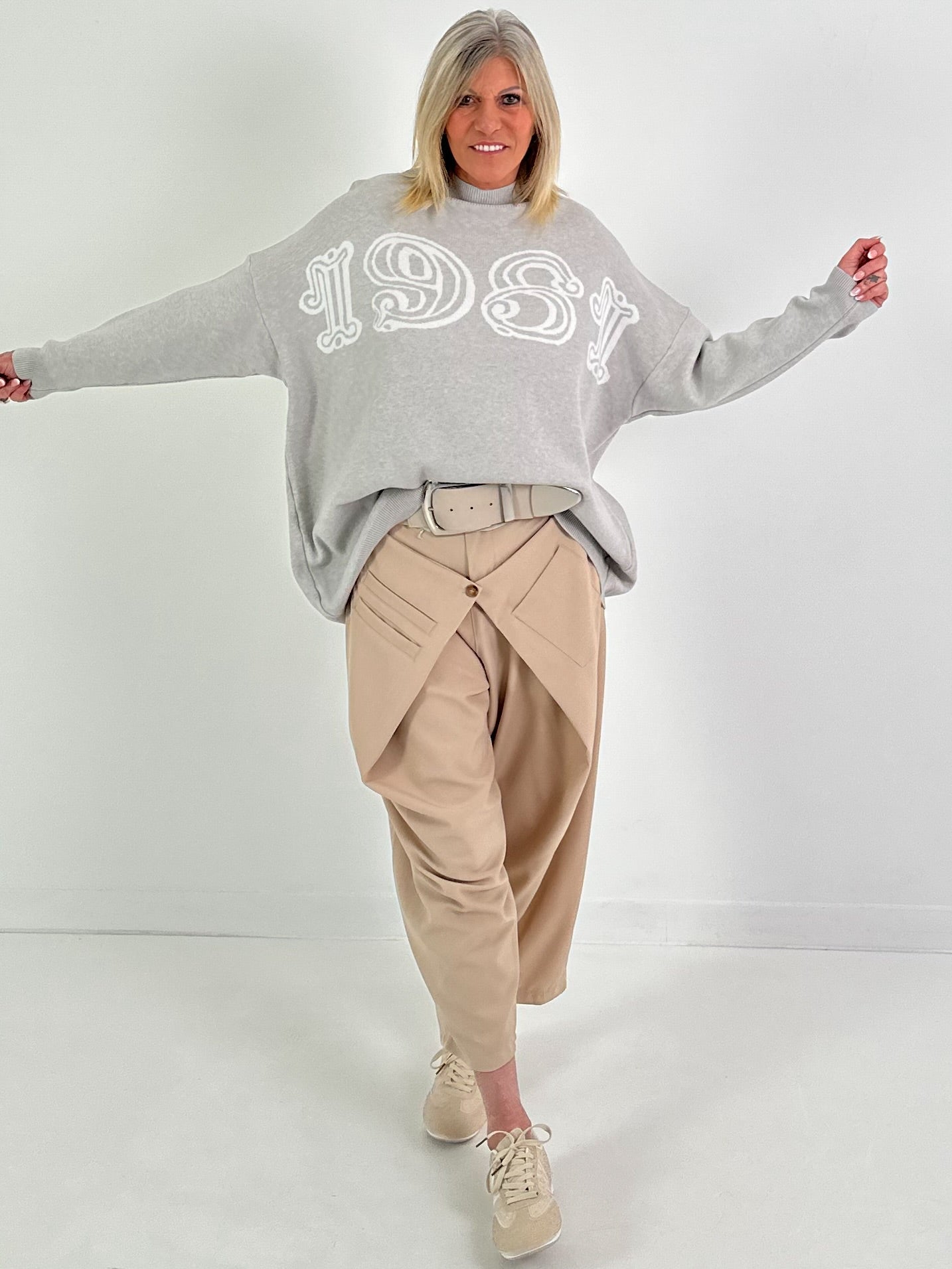 Strickpullover 1981 - hellgrau