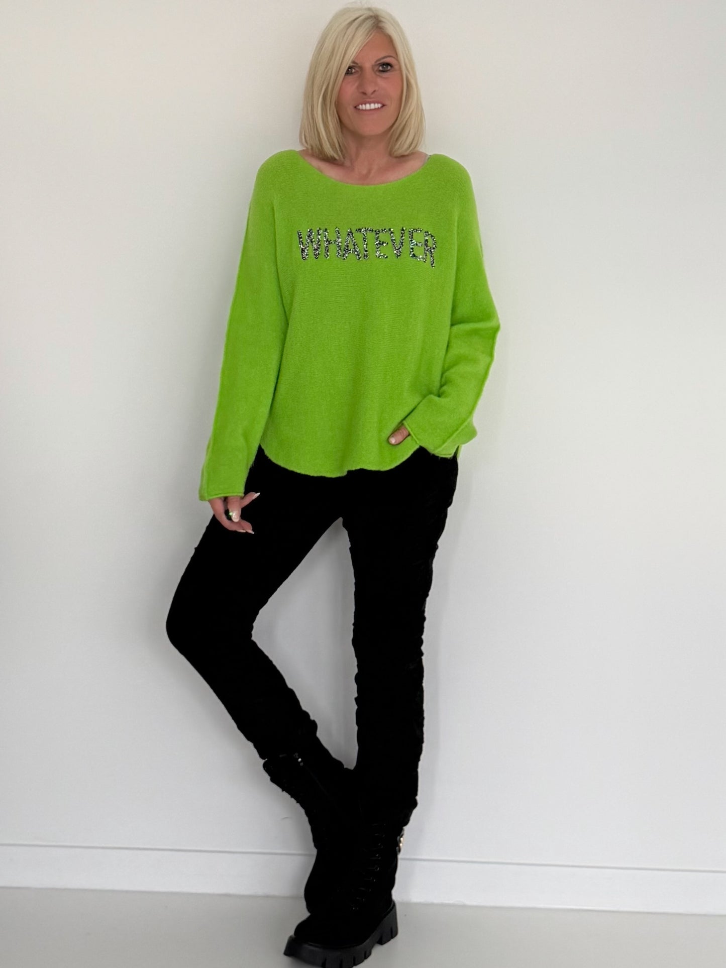Weicher Pullover Whatever - grün