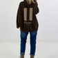 Lässiger Hoodie mit Statement Rückenprint "Pause" - mokka