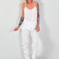 Top with silver eyelets - white