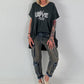T-Shirt mit Strassdetail - anthrazit