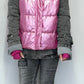 denim jacket with quilted vest - candy