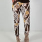 Hose in Wildleder-Optik mit Print Mix - leo - mokka