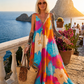 Ibiza Sommerkleid - orange - mehrfarbig