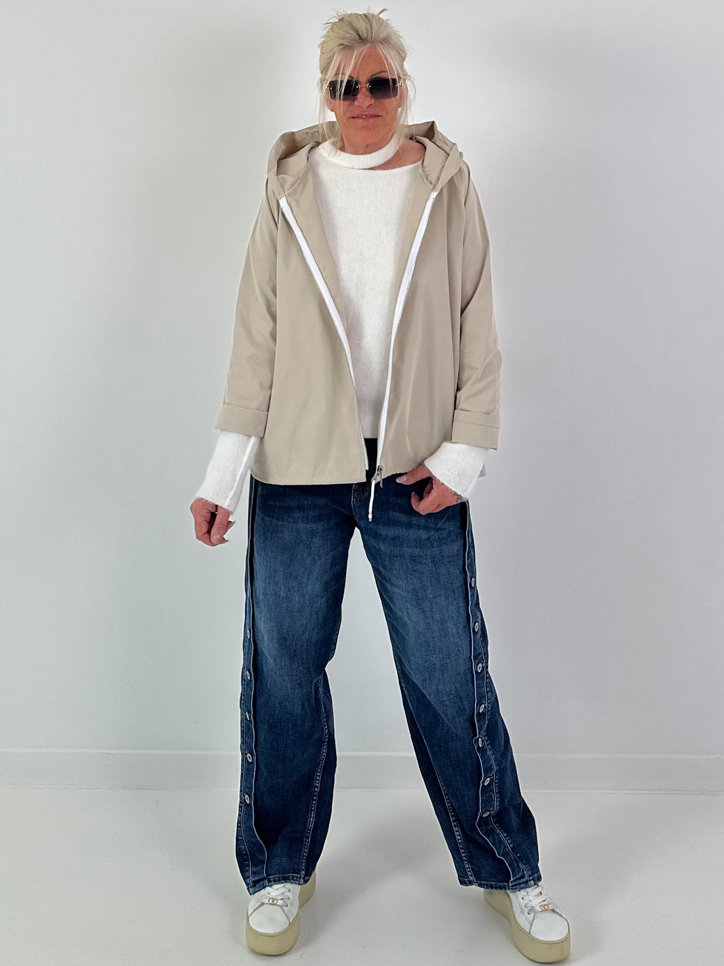 Light Jacket with Hood - beige