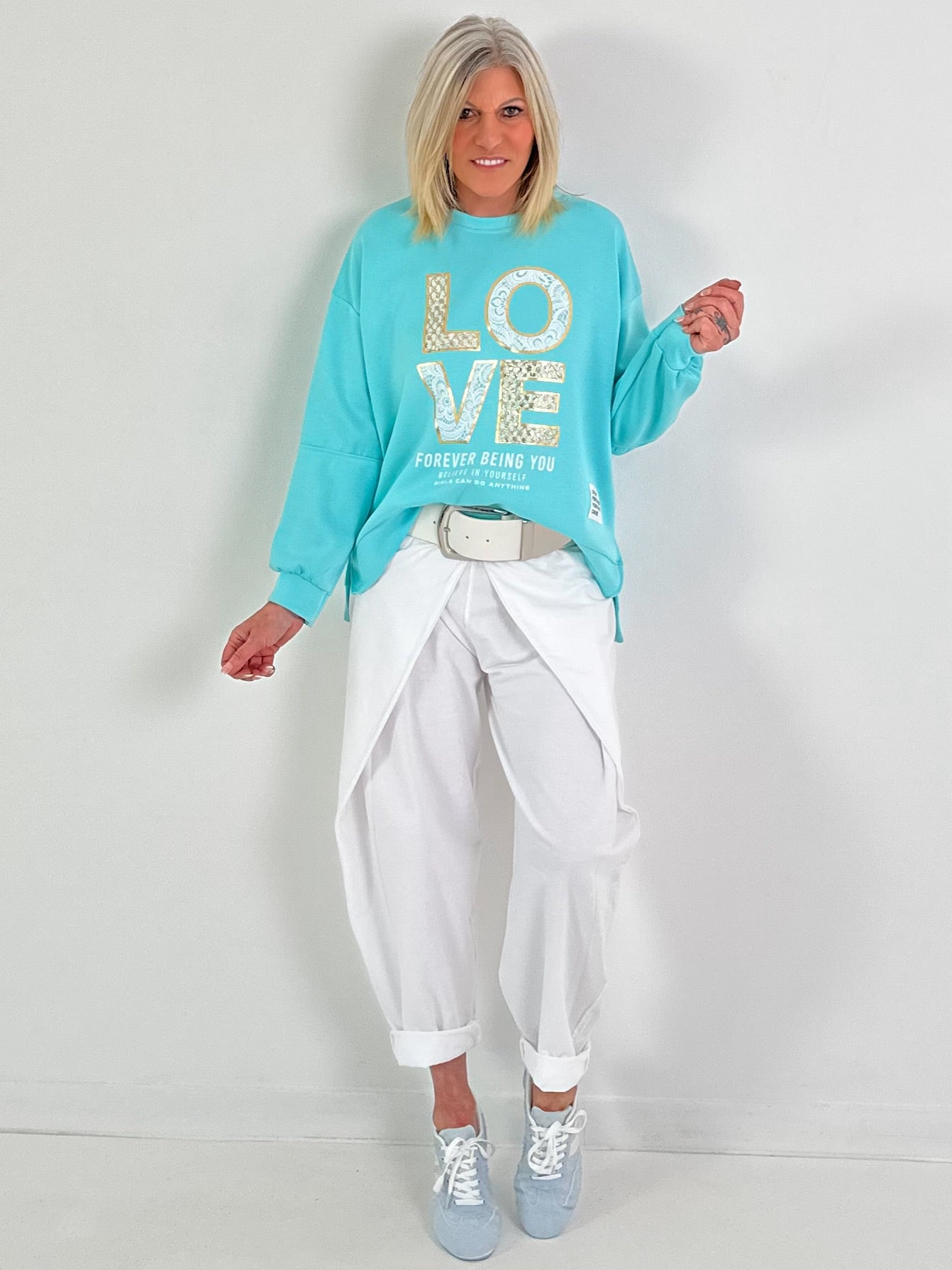 Casual broek met een wikkelmodel - wit