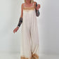 Jumpsuit mit schmalen Trägern - creme