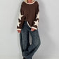 Sweatshirt mit trendigen Sternelementen- schoko